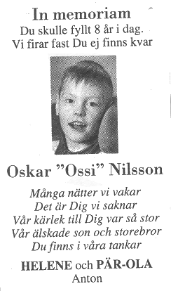 Det här är In Memorian som sattes in i VK.